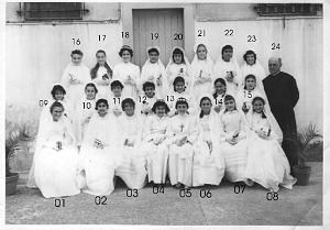 COMMUNIONS ORAN MARAVAL NOTRE DAME DE LOURDES 1957 30 MAI 